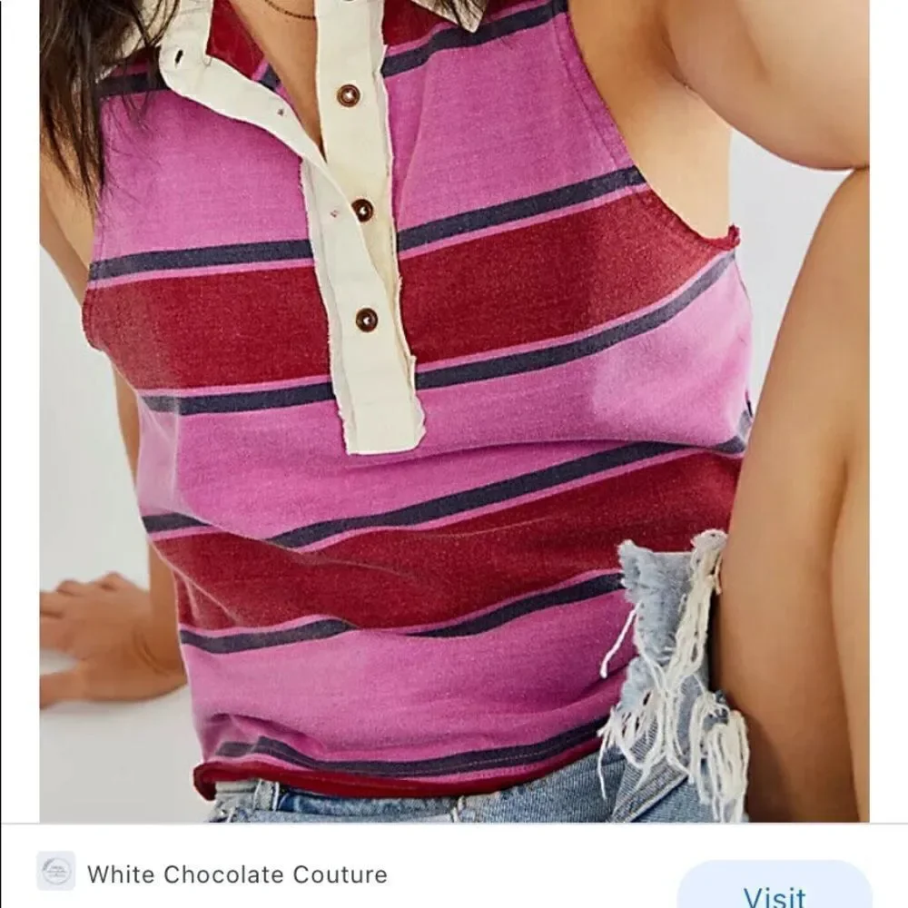NWT We The Free Walking On Sunshine Racer Back Tee in Plumb Combo - Picture 10 of 12